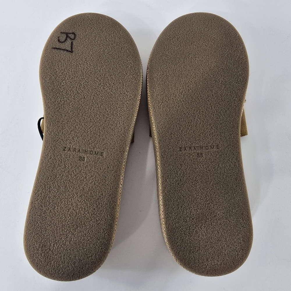 Zara Home Suede Espadrille Platform Slide Slip On Sandals Jute Woven NWT Size 8 - Picture 8 of 8